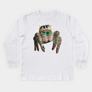 Furry Jumping Spider Kids Long Sleeve T-Shirt